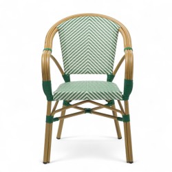 fauteuil de terrasse snack lazare textilene vert structure alu couleur rotin