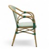 fauteuil de terrasse bistrot lazare textilene vert structure alu couleur rotin