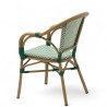 Fauteuil de terrasse LAZARE - Textilène vert et blanc