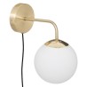 Applique murale SDIR - Globe Blanc Opalin