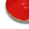 Plateau de table bistrot tradition couleur Rouge Fatal, cerclage mouluré doré en laiton massif