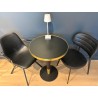Plateau de table bistrot traditionnel couleur Noir mat, cerclage mouluré doré en laiton massif mouluré