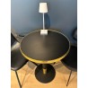 Plateau de table bistrot traditionnel couleur Noir mat, cerclage mouluré doré en laiton massif
