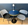 Plateau de table bistrot tradition couleur Bleu Marine, cerclage mouluré doré en laiton massif
