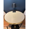 Plateau de table bistrot tradition couleur Crème brillant, cerclage mouluré doré en laiton massif