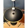 Plateau de table bistrot tradition couleur Noir Brillant, cerclage mouluré doré en laiton massif