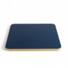 Plateau de table intérieur carré en stratifié couleur bleu marine et bords dorés coins arrondis