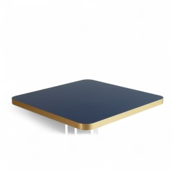 Plateau de table carré - HONORÉ Bleu Marine - Chants Dorés - Coins Arrondis