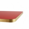 Plateau de table carré - HONORÉ Rouge - Chants dorés - Coins Arrondis