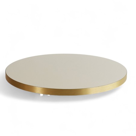 Plateau de table bistrot tradition couleur Crème brillant, chants pvc dorés Plateau de table bistrot tradition couleur Crème brillant, chants pvc dorés