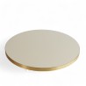 Plateau de table bistrot tradition couleur Crème brillant, chants pvc dorés