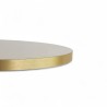 Plateau de table bistrot tradition couleur Crème brillant, chants pvc dorés