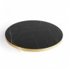 Plateau de table bistrot tradition couleur Marbre Noir Brillant, chants dorés pvc