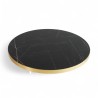 Plateau de table bistrot tradition couleur Marbre Noir Brillant, chants dorés pvc