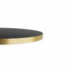 Plateau de table bistrot tradition couleur Mabre Noir Brillant, chants dorés pvc