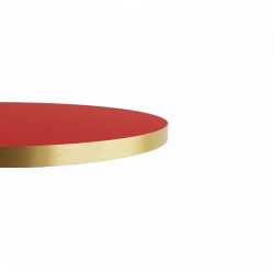 Plateau de table bistrot tradition couleur Rouge, chants dorés pvc