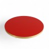 Plateau de table bistrot tradition couleur Rouge, chants dorés pvc
