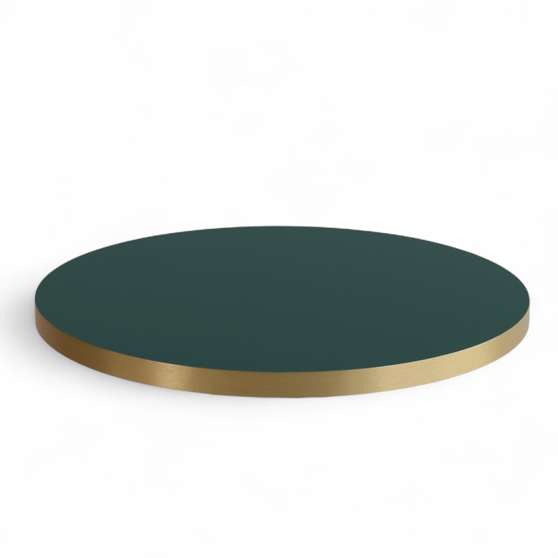Plateau de table bistrot tradition couleur Vert, chants dorés en PVC. Bistromania qualité Professionnelle CHR