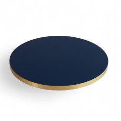 Plateau de table bistrot tradition couleur Bleu Marine, chants dorés PVC. Bistromania qualité CHR Professionnelle