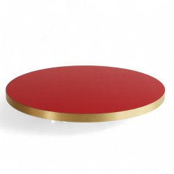 Plateau de table bistrot tradition couleur Rouge, chants dorés PVC bistromania qualité chr Professionnelle