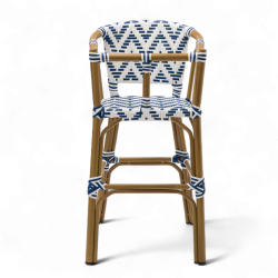 chaise pour bébé de terrasse restaurant Bistromania tressage bleu blanc extérieur ALMA