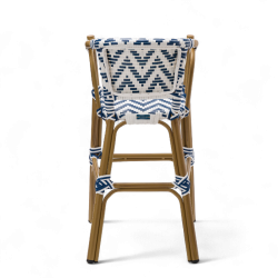 Chaise haute bébé ALMA - Tressage Bleu et Blanc