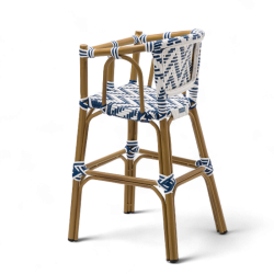 Chaise haute bébé ALMA - Tressage Bleu et Blanc