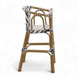 chaise pour bébé de terrasse café Bistromania tressage noir blanc extérieur ALMA