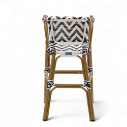 chaise pour bébé de terrasse restaurant Bistromania tressage noir blanc extérieur ALMA