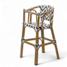 Chaise haute bébé ALMA - Tressage Noir et Blanc
