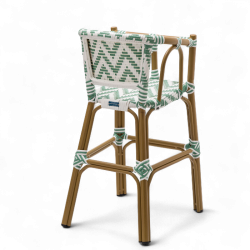 chaise pour bébé de terrasse restaurant Bistromania tressage vert clair blanc extérieur ALMA