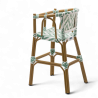 Chaise haute bébé ALMA - Tressage Vert clair et Blanc