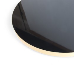 Plateau de table bistrot tradition couleur Noir Brillant, chants pvc qualité professionnelle Bistromania chants dorés