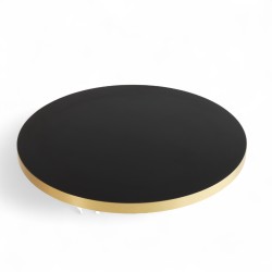 Plateau de table bistrot tradition couleur Noir Brillant, chants pvc qualité professionnelle Bistromania chants dorés