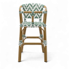 chaise pour bébé de terrasse bistrot Bistromania tressage vert foncé blanc extérieur ALMA