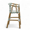 chaise pour bébé de terrasse café Bistromania tressage vert foncé blanc extérieur ALMA