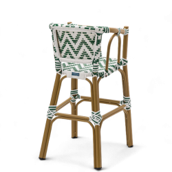 chaise pour bébé de terrasse restaurant Bistromania tressage vert foncé blanc extérieur ALMA