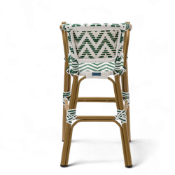 chaise pour bébé de terrasse restaurant Bistromania tressage vert foncé blanc extérieur ALMA