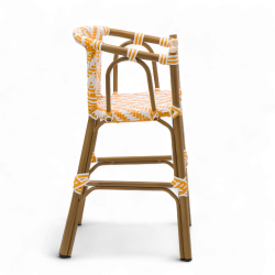 chaise pour bébé de terrasse restaurant Bistromania tressage jaune blanc extérieur ALMA