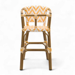 chaise pour bébé de terrasse restaurant Bistromania tressage jaune blanc extérieur ALMA