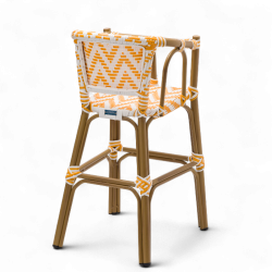 chaise pour bébé de terrasse restaurant Bistromania tressage jaune blanc extérieur ALMA