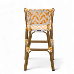 chaise pour bébé de terrasse bistrot Bistromania tressage jaune blanc extérieur ALMA