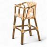 Chaise haute bébé ALMA - Tressage Jaune et Blanc
