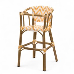 chaise pour bébé de terrasse restaurant Bistromania tressage jaune blanc extérieur ALMA