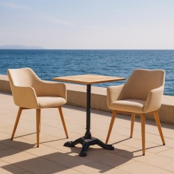 Chaise FJORD Intérieur / Extérieur – Tissu imperméable Beige