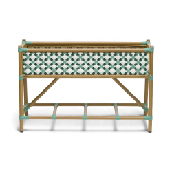 jardinière de terrasse de café bistrot parisien st germain en aluminium tressage vert et blanc