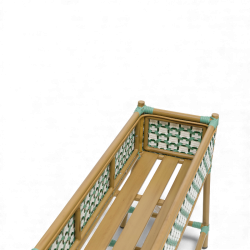 Jardinière de terrasse ST GERMAIN - Tressage Vert clair et Vert foncé