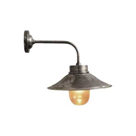 applique extérieure industrielle loft laiton argenté chehoma globe en verre