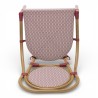 chaise de terrasse parisienne textilene rouge et blanc structure alu rotin empilable