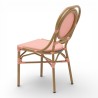 chaise de terrasse parisienne textilène rose structure alu rotin empilable